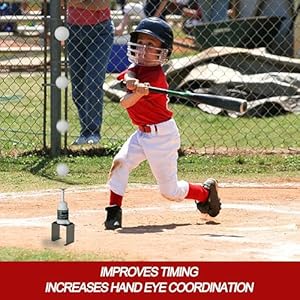   Baseball-Training-Tee-Popper-Baseball-Practice-Equipment-Hitting-Tee-for-Perfect-Swings-Batting-Machine-for-Practicing-Hitting-Without-a-PitcherNot-for-Real-Baseballs-5-Plastic-Balls-Included