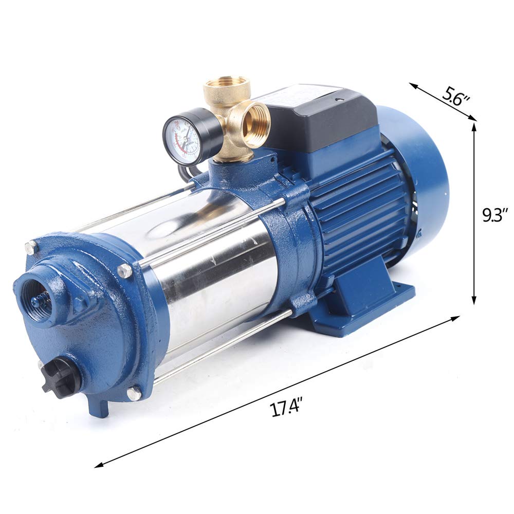 Pompe de jardin 220 V 1800 W - Interrupteur à pression mécanique - Raccordement possible - Arrosage de jardin pour l'agriculture, les pompes ménagères, l'arrosage du jardin