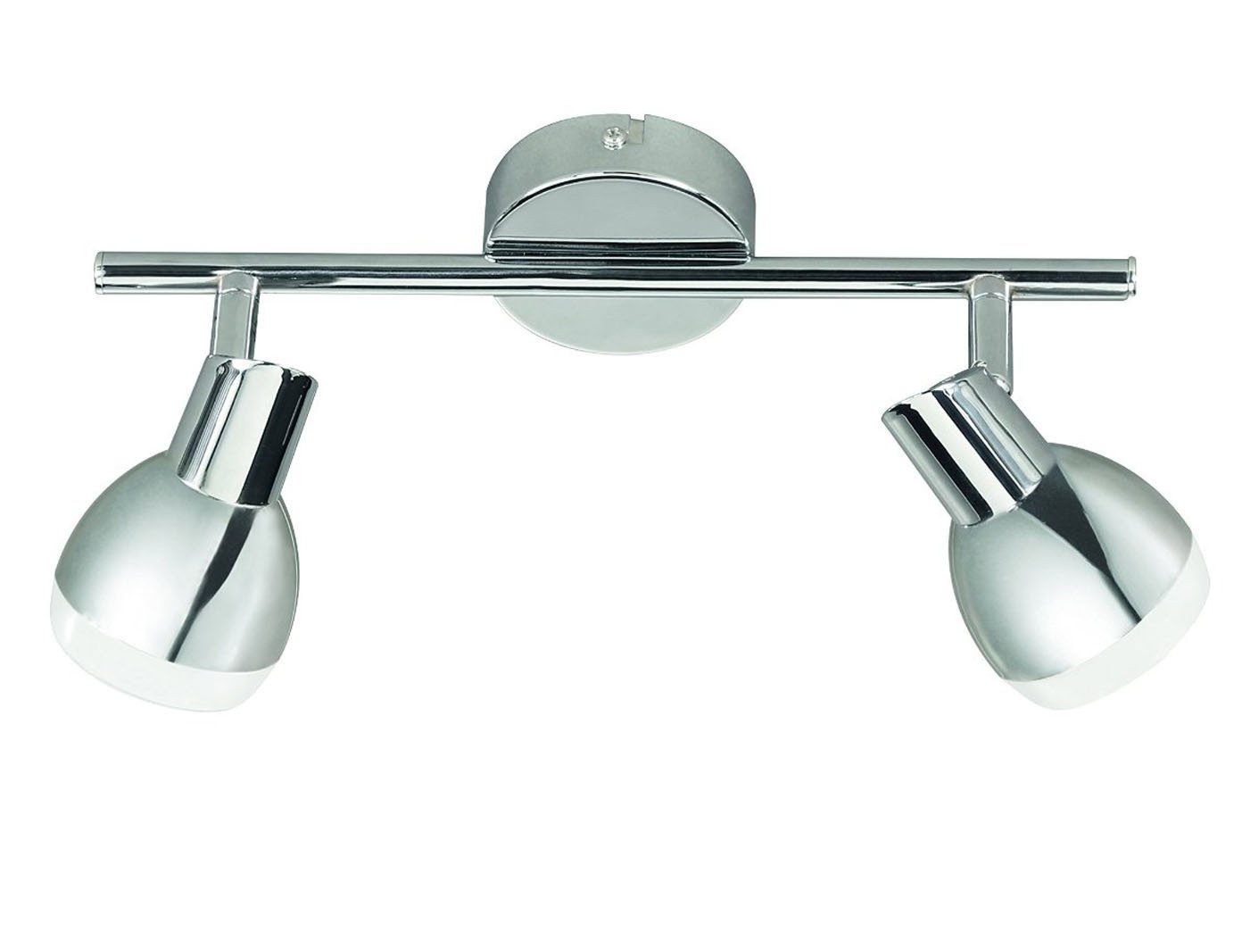 Lampada Soffitto Nichel 2 Spot Paralume Vetro Orientabili Mars Trio Lighting 81894618