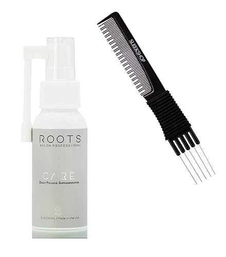 ROOTS Professional CARE Suplemento diario de folículos, para un soporte suave para el cabello, Salon Pro. (con peine de carbón de alta calidad