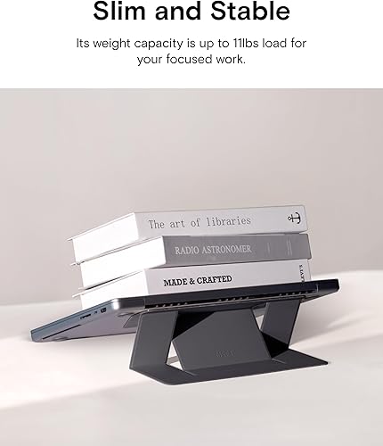 Miniatura 6 de MOFT Soporte invisible para laptop sin rejillas de ventilación inferiores, adhesivo ligero de 2 alturas, reposicionable, sin residuos, soporte de
