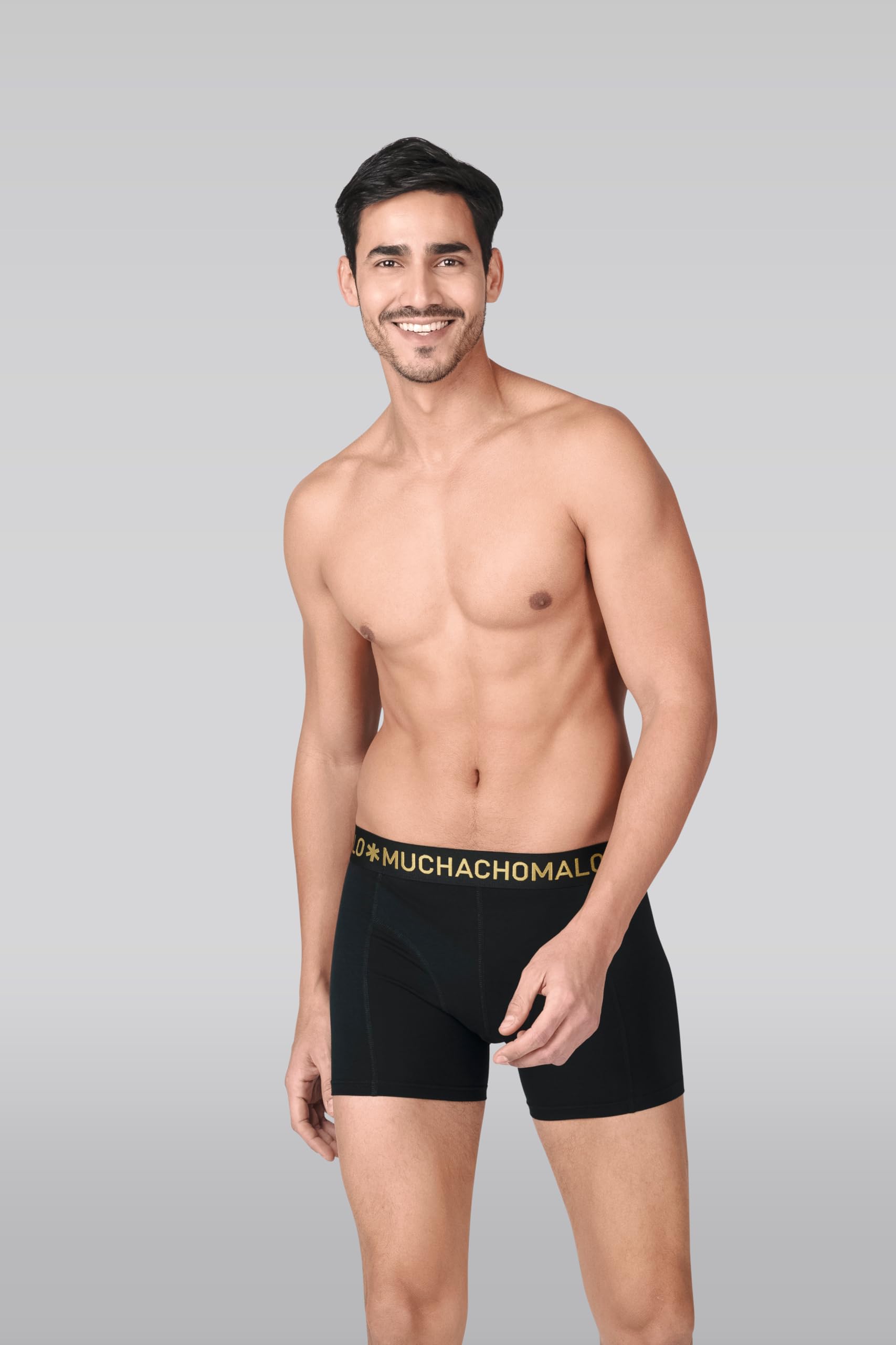 Muchachomalo Boxer da uomo, tinta unita, biancheria intima da uomo, confezione multipla, confezione da 4 pezzi, boxer Solid con vestibilità classica, con elastico in vita