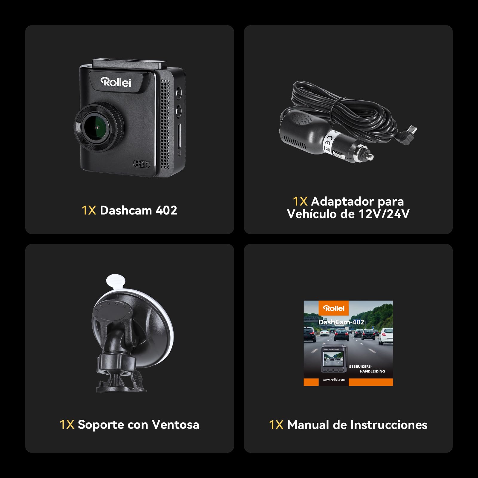 Dashcam, Rollei Dash CAM 402 Cámara de Coche con G-Sensor Grabación en Bucle Camara Coche Grabadora con Monitor de Aparcamiento 1080P HD Resolución 130° Gran Angular Dashcam-Dash-CAM-Camera-Coches | Cámara de coche 402 Mini 2.0 pulgadas HD pantalla bucle