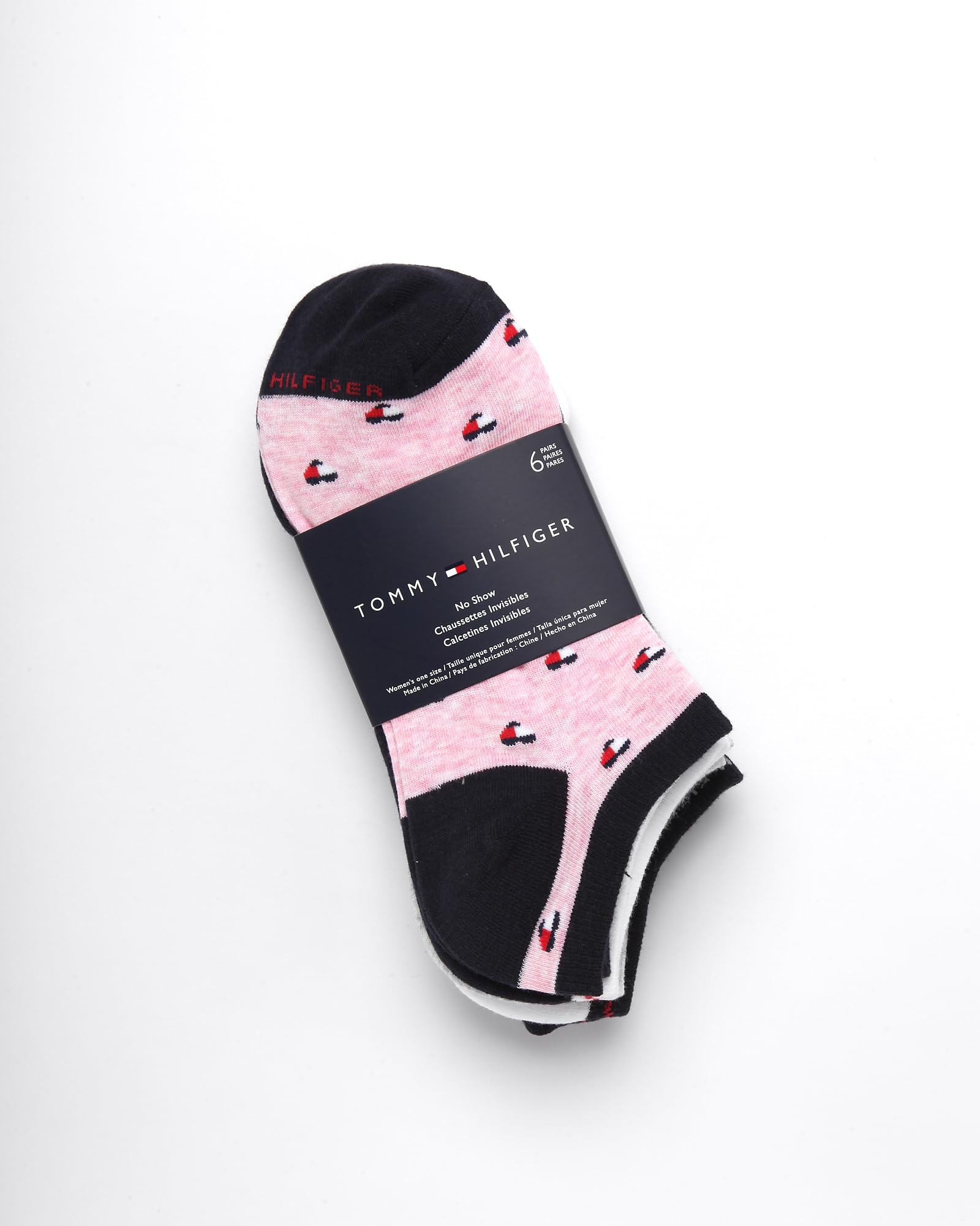Tommy Hilfiger Calcetines invisibles para mujer, paquete de 6 calcetines suaves de mezcla de algodón de corte bajo para tenis, mocasines, zapatos planos (talla 4-10)