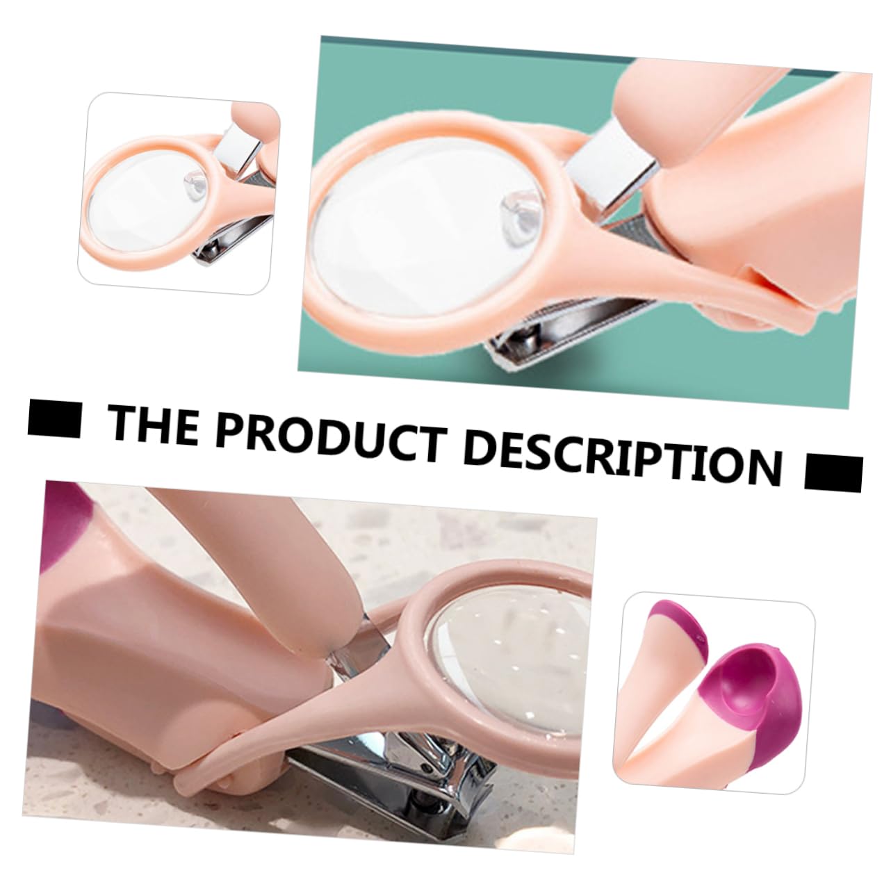 ERINGOGO 1pc Nail Clippers Nail File Cute Fingernail Clippers Old People Nail Clipper Magnifying Nail Clippers Lovely Nail Clippers Anti-Jamming Pink Care Abs Child