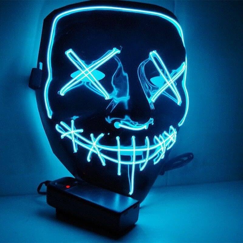 Miniatura 3 de Boolavard Máscara de Halloween con luz LED para festivales, cosplay, disfraz de Halloween, fiestas de máscaras, carnaval, regalos