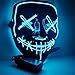 Boolavard Halloween Mask LED Light up Mask for Festival Cosplay Halloween Costume Masquerade Parties, Carnival, Gifts (Red)