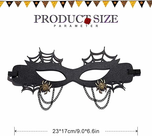 Miniatura 2 de Nicute Máscara de cuero negro para mujer, máscara de calavera para mascarada, máscaras faciales de flores, máscara de Halloween, fiesta de cosplay,