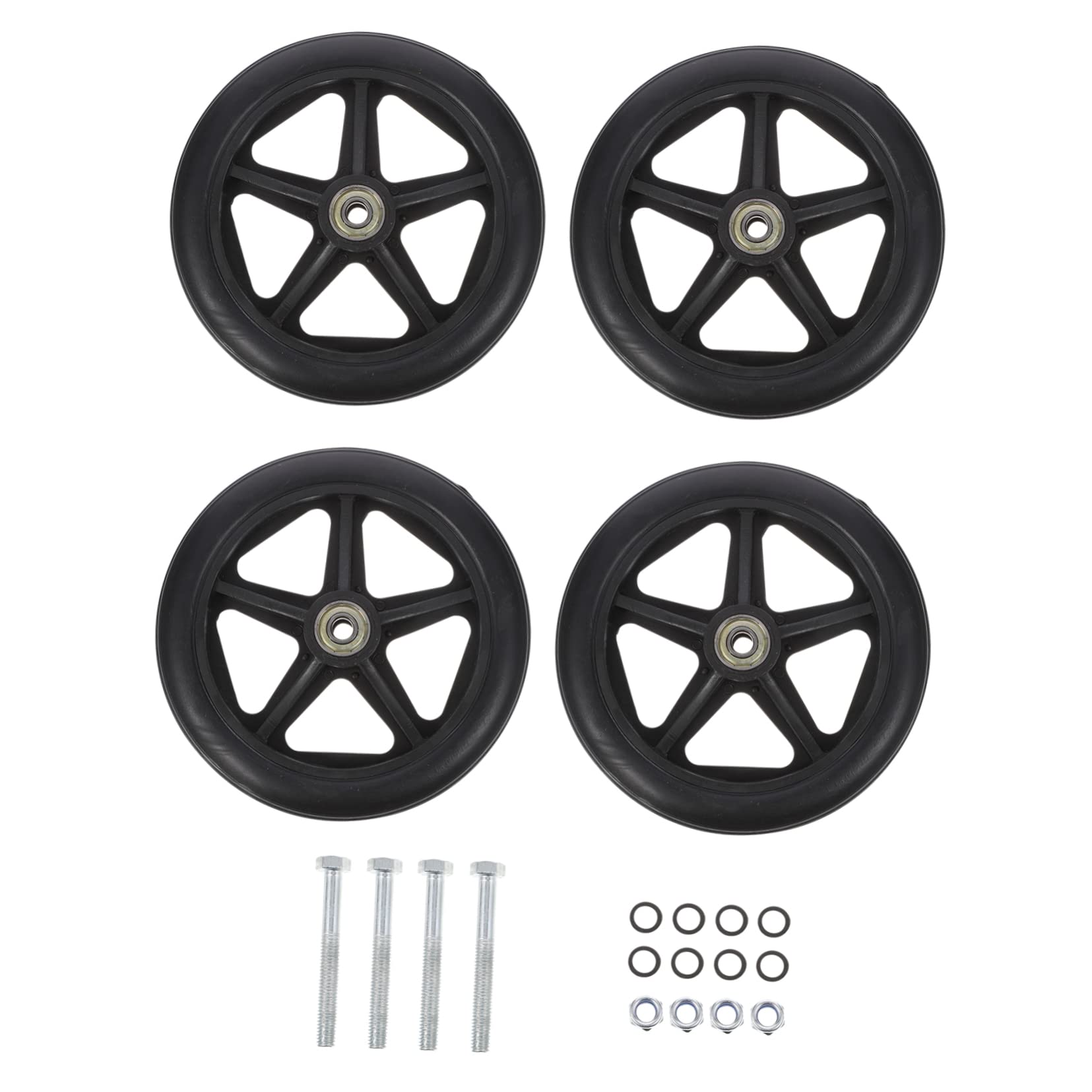 minkissy Wheelchair Wheels Useful 4pcs Replacement Front Wheels Safe for Wheelchair Parts Replacements