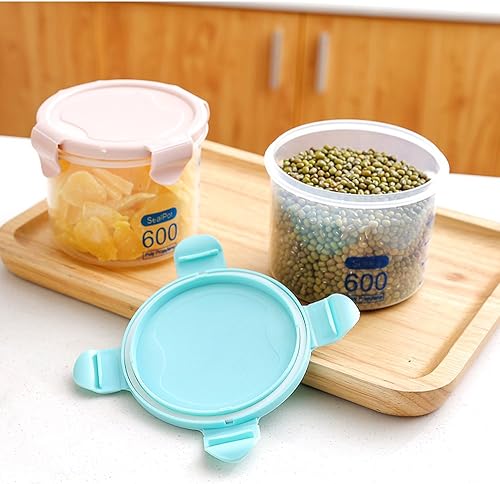 Miniatura 6 de LIZEALUCKY Recipientes herméticos de almacenamiento de alimentos de 60080033.8 fl oz, recipientes de plástico transparente para cereales con tapas