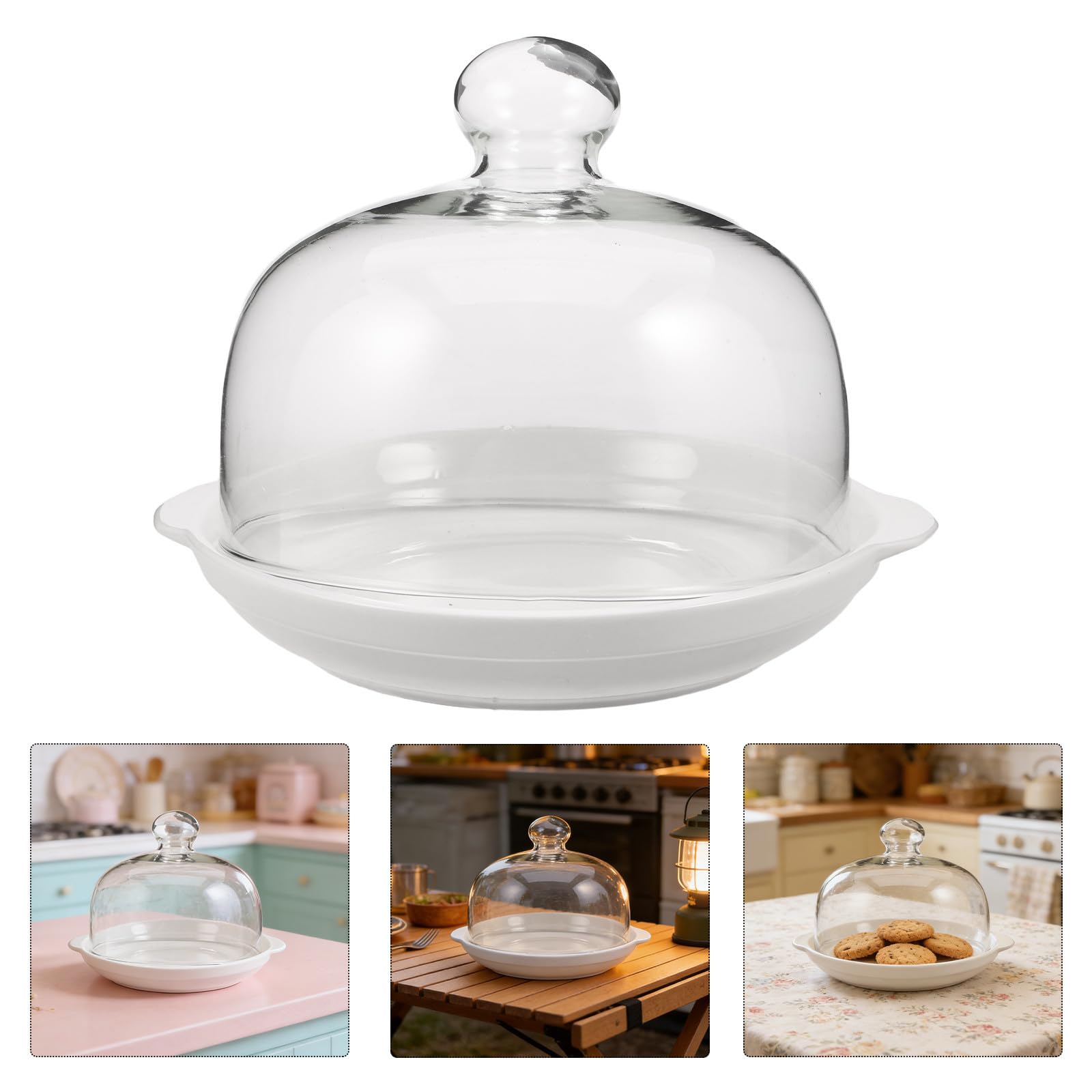 Tapadera para Microondas de Vidrio Transparente para Platos de Cerámica con Protección contra Salpicaduras y Aislamiento Térmico Adecuado para Uso en Cocina Familiar