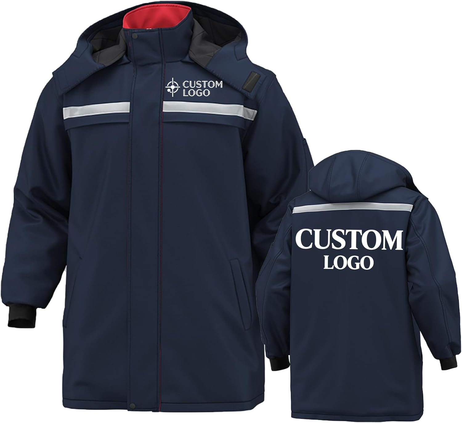 Personalised Tundra Jacket Cold Store Jackets Men Women Winter Quilted Work Coat with Detachable Hood Custom Hi Vis Workwear