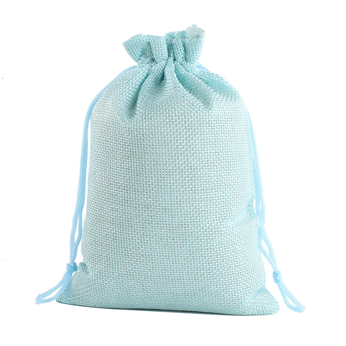 Lot de 45 sacs en lin - Sacs en coton - Sacs cadeaux à bijoux - Pour calendrier de l'Avent - Sacs en lin - Pour bijoux, mariage, Noël (vert bleuâtre, 13 x 18 cm)
