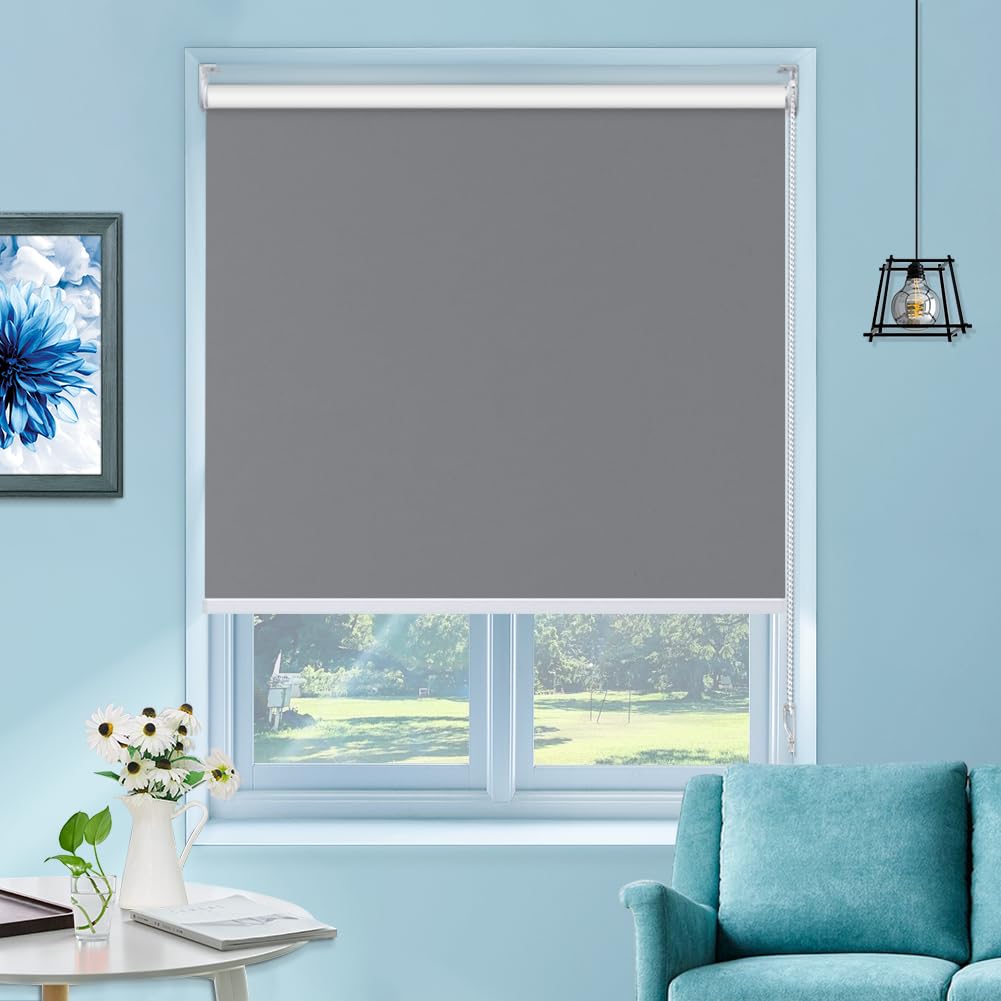 Store enrouleur occultant gris 180x210 isolation thermique pour fenêtre