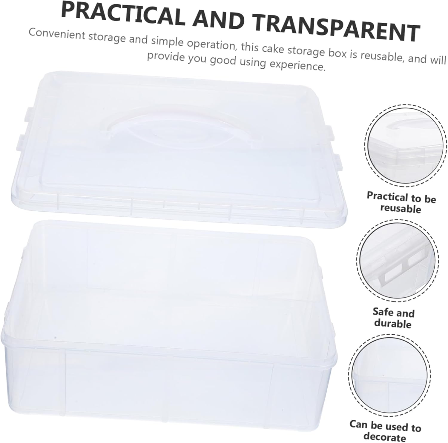 Box Portable Cupcake Carrier Cake Holder Stand Cake Transporter Holder Cake Storage Container Pastry Carrier Cake Carrier with Handle Travel Baking Utensils Plastic Mini re-usable