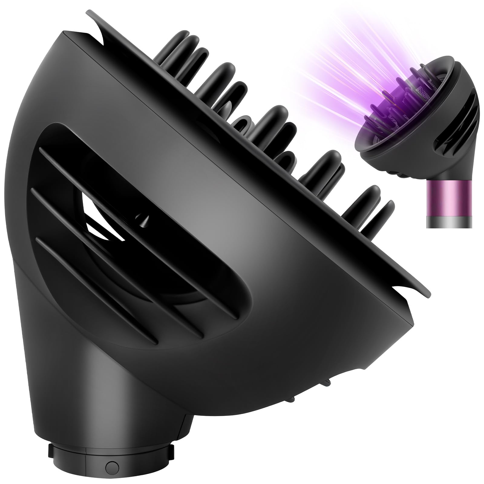 Difusor Pelo Rizado para Dyson Airwrap HS01 HS05 HS08, Difusor Airwrap para Dyson Airwrap, convertible para Dyson Airwrap Styler en Secador de Pelo, para Pelo Rizado U Ondulado, Negro
