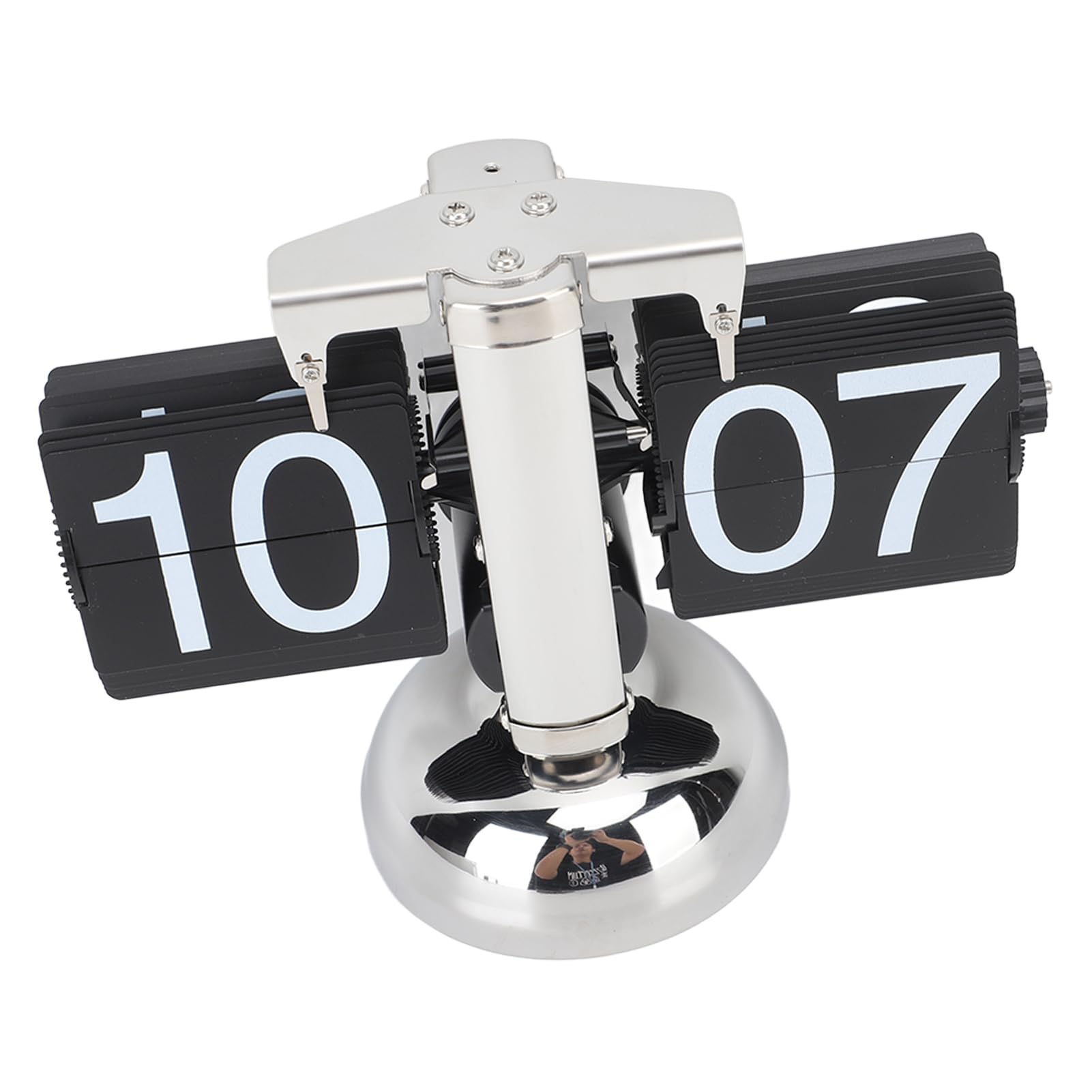 Eujgoov Zegar Retro z Przewracanymi Kartami, Zegar Biurkowy ze Stali