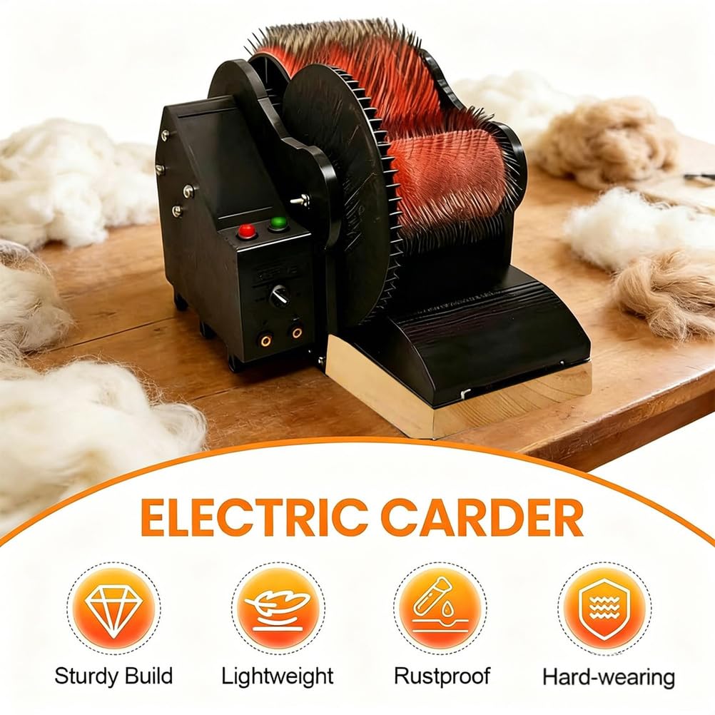 Maszyna do czesania wełny,elektryczny bęben do czesania wełny z 2 pedałami