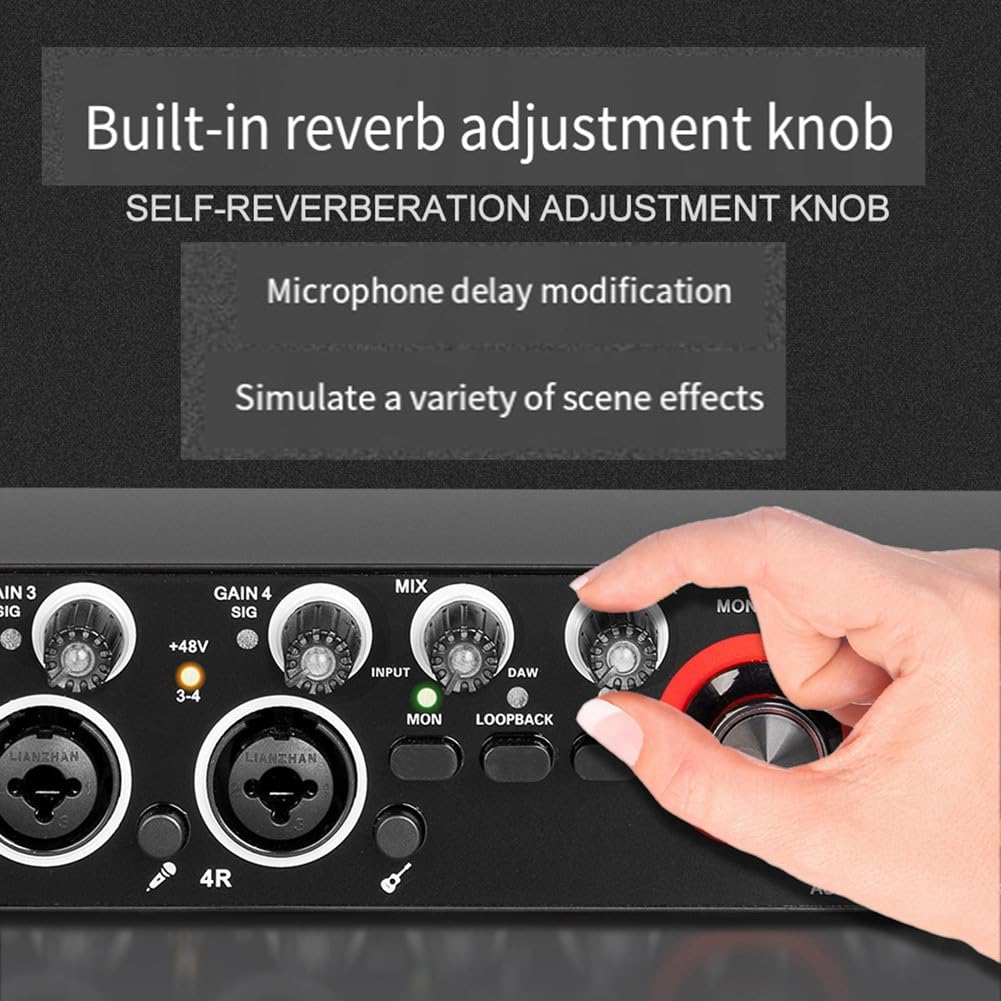 Orton Regolatore di volume da studio di registrazione a 4 canali con scheda audio di registrazione per la registrazione del doppiaggio di bande di canto Kit di apparecchiature di trasmissione in