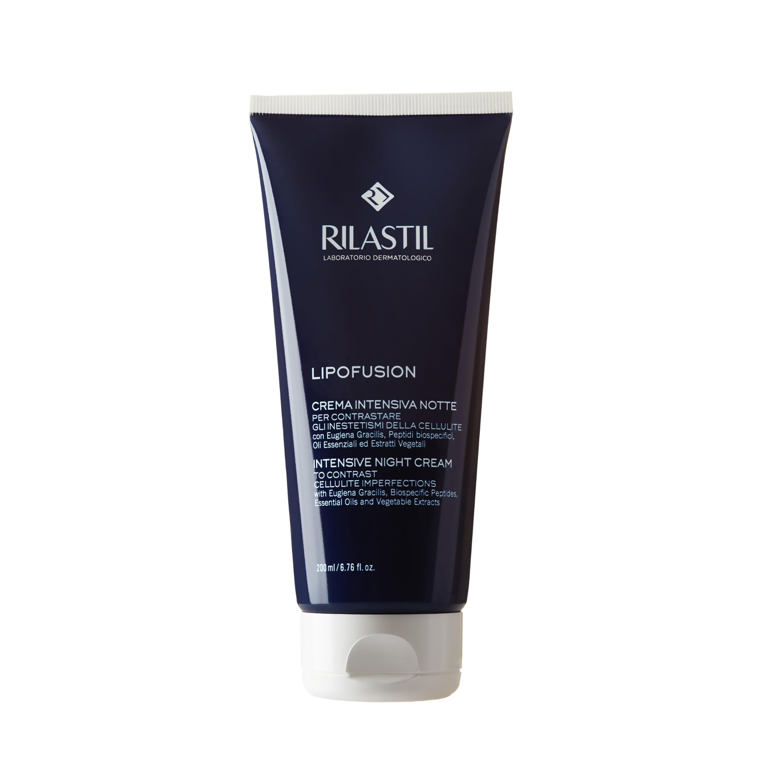 Rilastil Lipofusion Intensive Nachtcreme, Cellulite-Behandlung, Leichte und Feuchtigkeitsspendende Textur, 200 ml