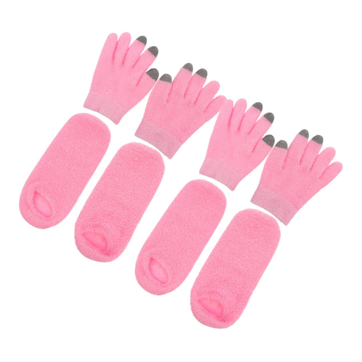 ibasenice 2 Paare Featherlight Touchscreen Handschuhe und Feuchtigkeitsspendende Gel socken Set Wärmend Weich Atmungsaktiv für Kalte Haut und Empfindliche Hände für Winter und