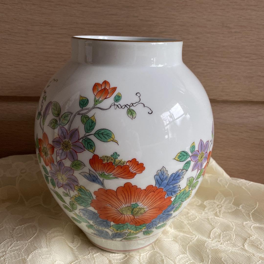 Amazon.co.jp: 有田焼弥左衛門窯 朧型 花瓶 壺 芙蓉鉄仙花 : ホビー