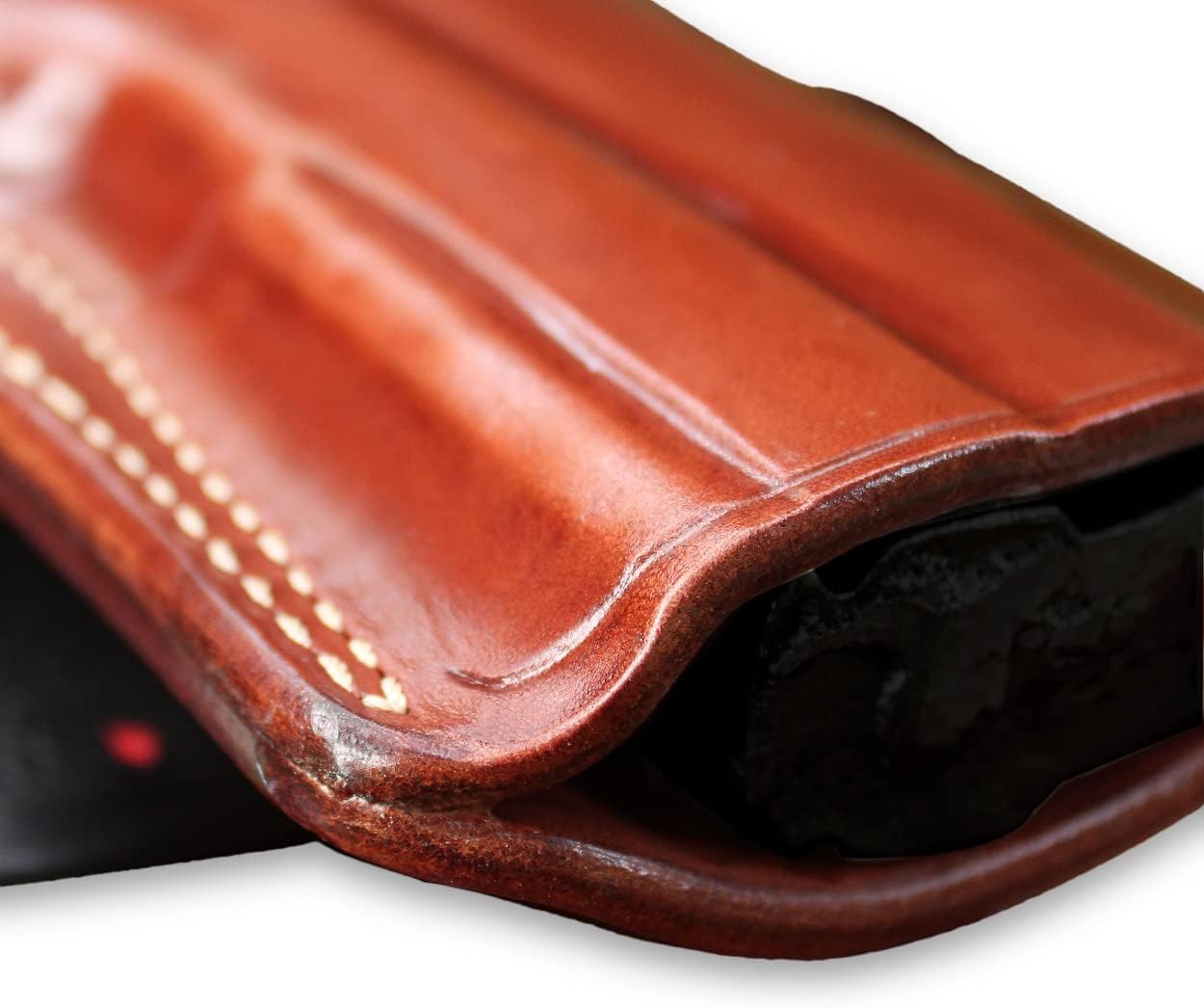 Masc Premium Leather Paddle Holster for Rhino 40DS .357 Mag/9mm 4-inch, Right-Hand Draw, Brown #1050#