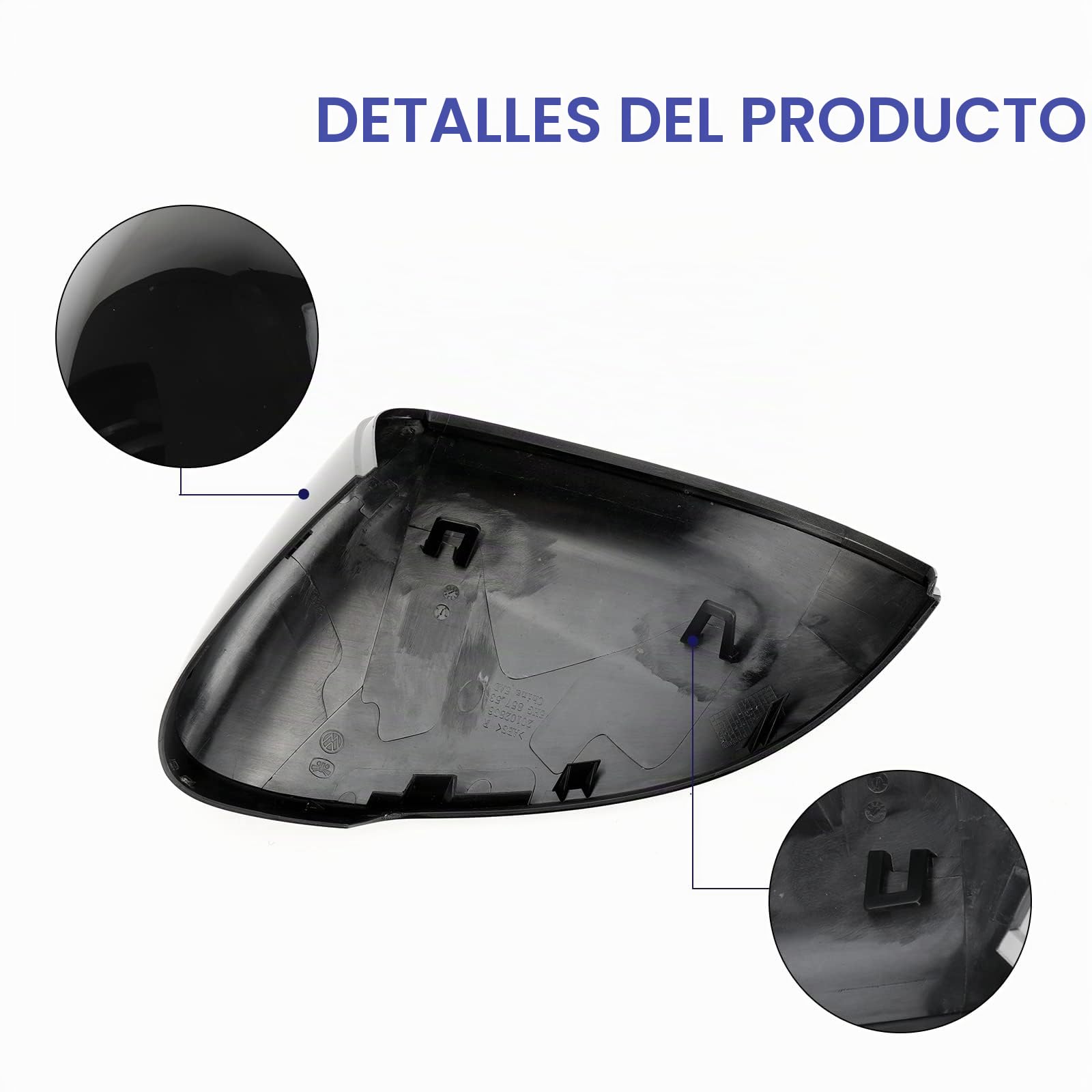 Tapas para Espejo Retrovisor de Coche 1 par, Compatible con VW Golf 8 MK8 2019-2021 (negro)