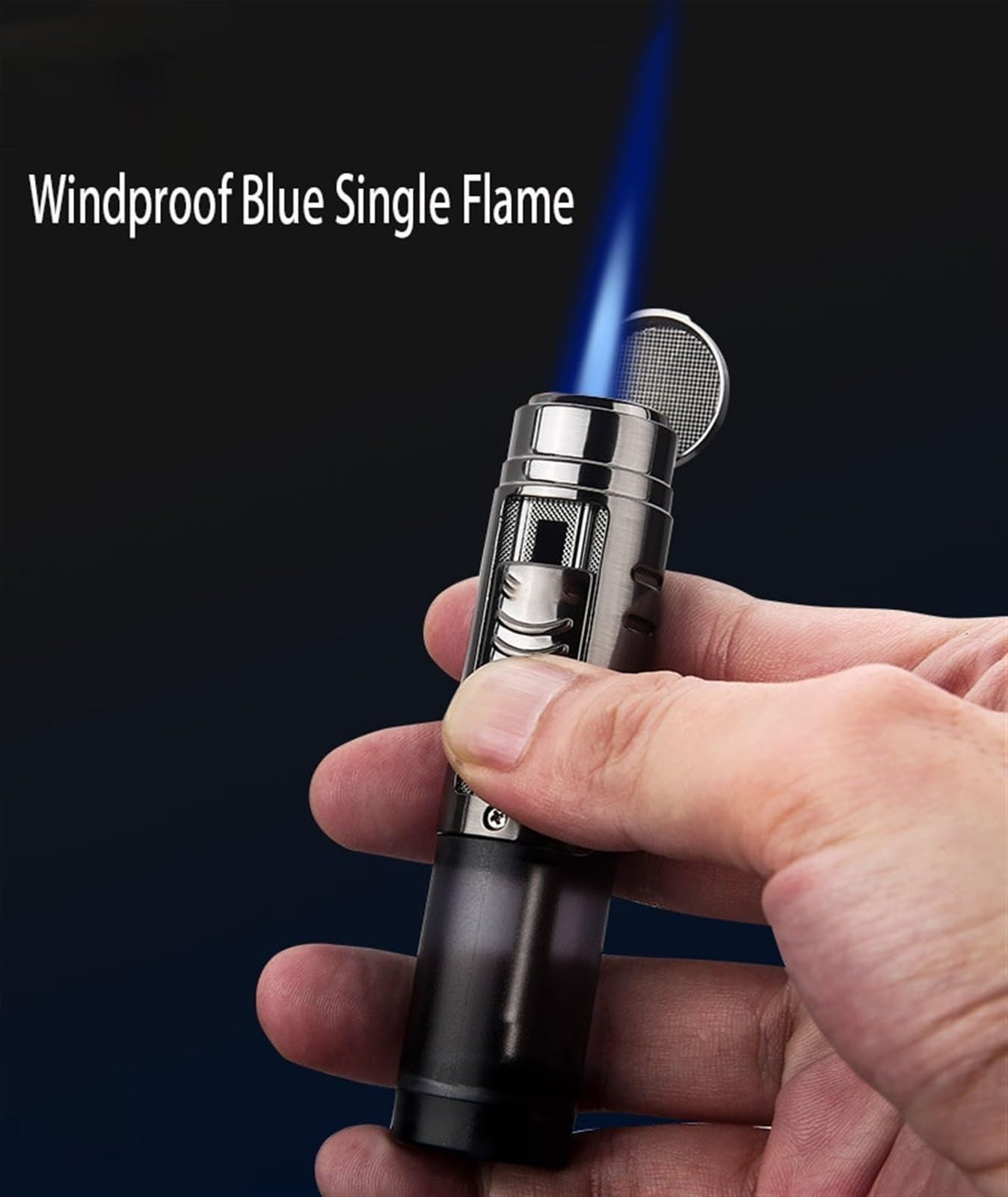 Jet Flame Lot de 2 briquets au butane portables, coupe-vent, visibles pour bougies et camping, pour homme (butane non inclus)