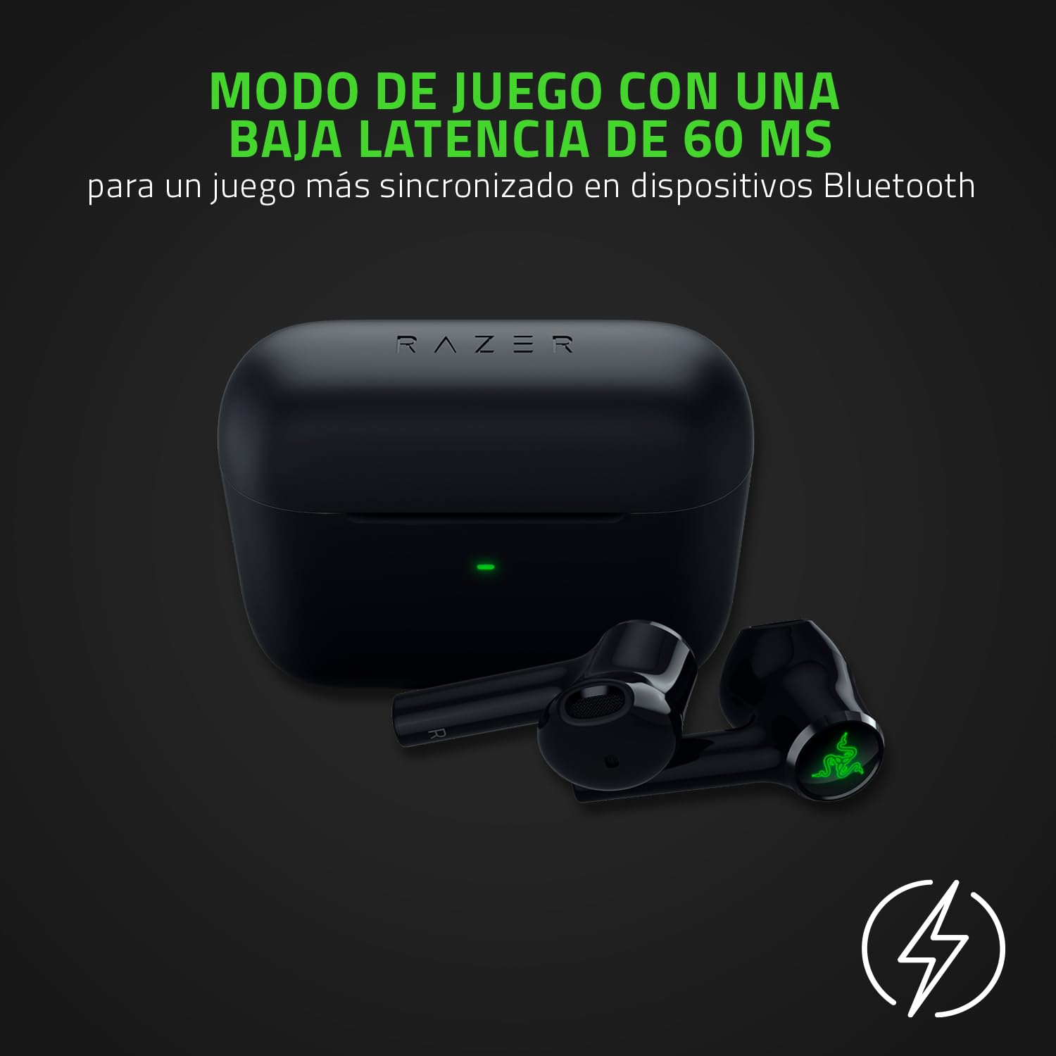 Razer Hammerhead True Wireless X - Auriculares inalámbricos (in-ear, latencia ultrabaja, aplicación móvil, diafragma de 13 mm, Bluetooth 5.2 con emparejamiento automático) Negro