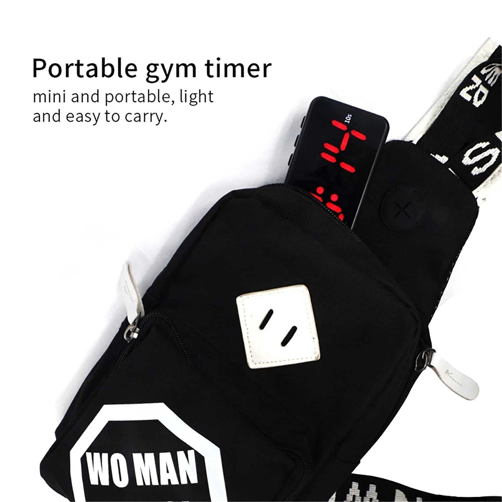 Timer fitness portatile con controllo app Bluetooth, timer a intervalli magnetici, TABATA, EMOM, FGB, MIIT, cronometro, conto alla rovescia, progettato per l'allenamento HIIT, livelli di abilità