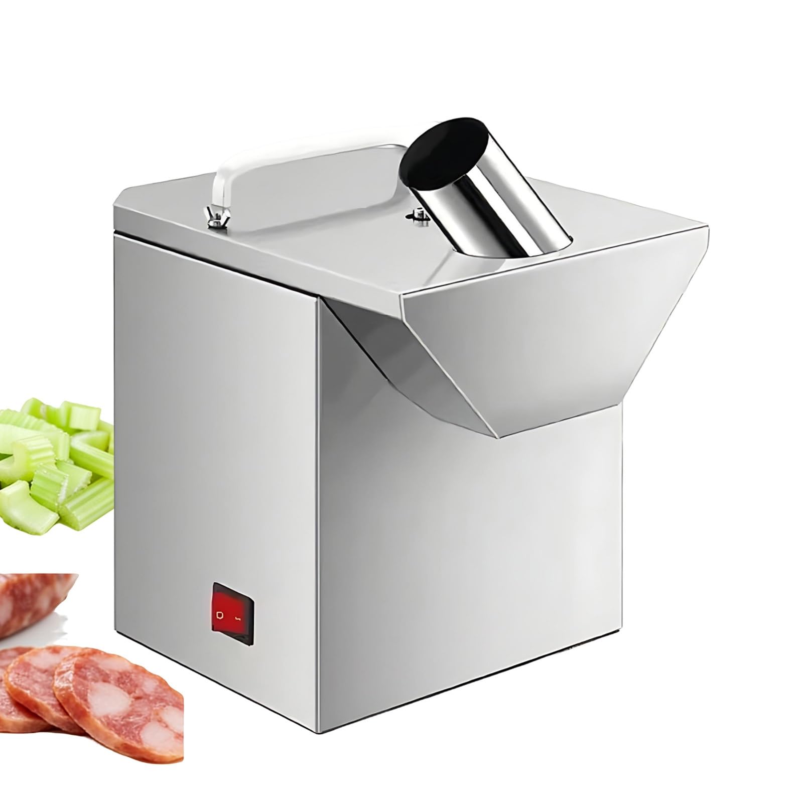 KJZQXYX Electric Sausage Slicer, Vegetable Cutter,Slicing 200KG/H, for Dried Sausage, Chinese Sausage, Smoked Sausage (Oblique Cut)
