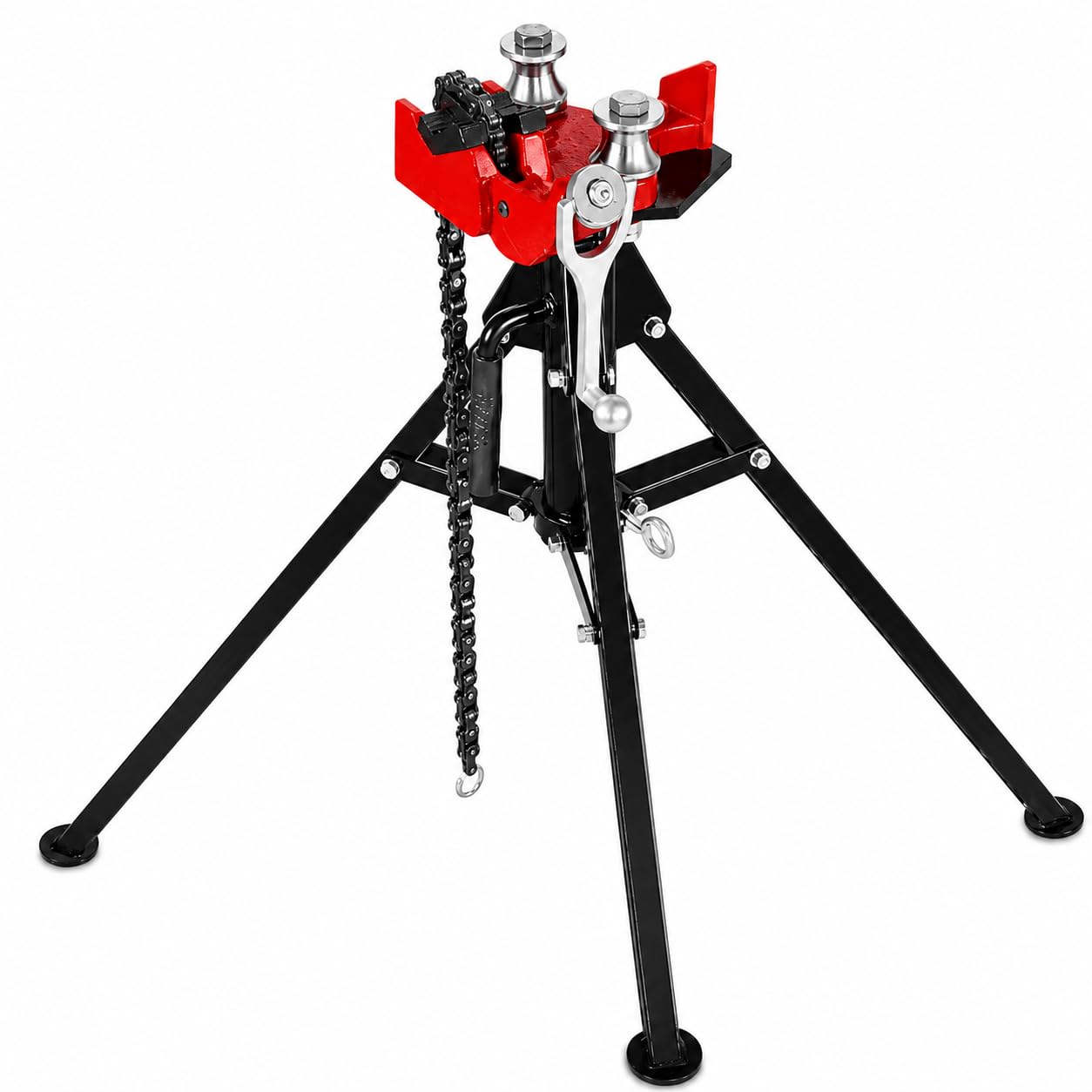 Tornillo de banco de cadena de tubo, capacidad de 1/8 a 5 pulgadas, patas plegables para fijar y doblar tubos de metal, herramienta duradera para uso en taller y garaje