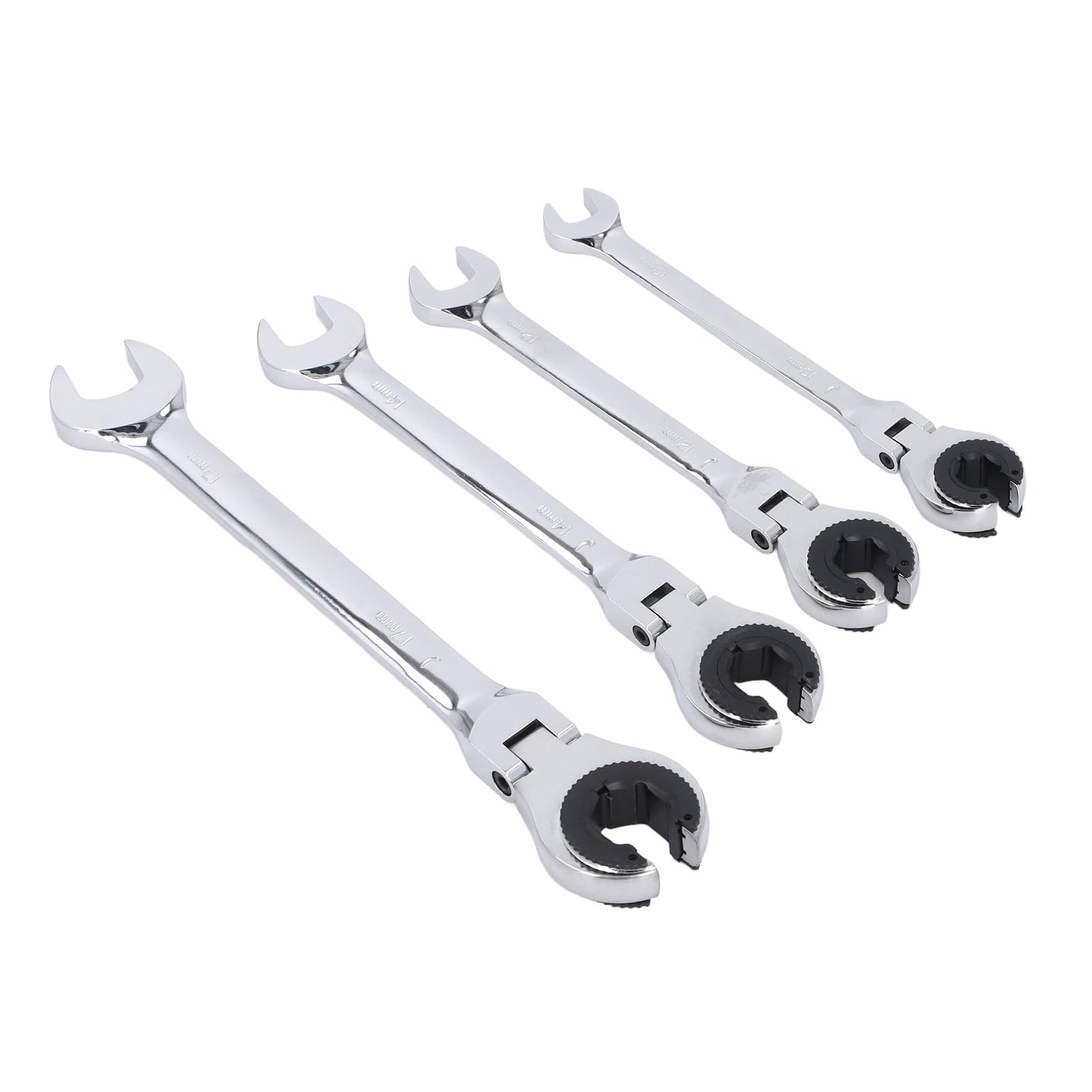 Aramox Zestaw Kluczy Grzechotkowych 6-częściowy Klucz do Rur ze Stali Cr V 10 Mm 12 Mm 13 14 15 17 Przekładnia z 72 Zębami do Nakrętek Przewodów Paliwowych i Przewodów Hamulcowych
