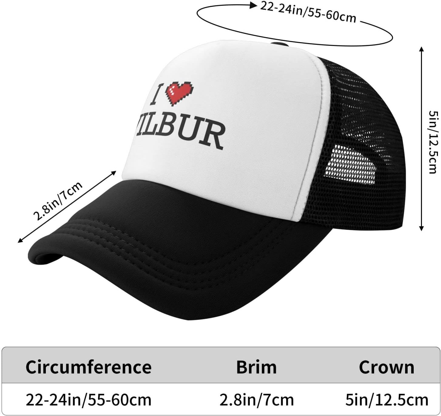 Funny Hat Caps I Love Wilbur Trucker Hats Sun Hat Men