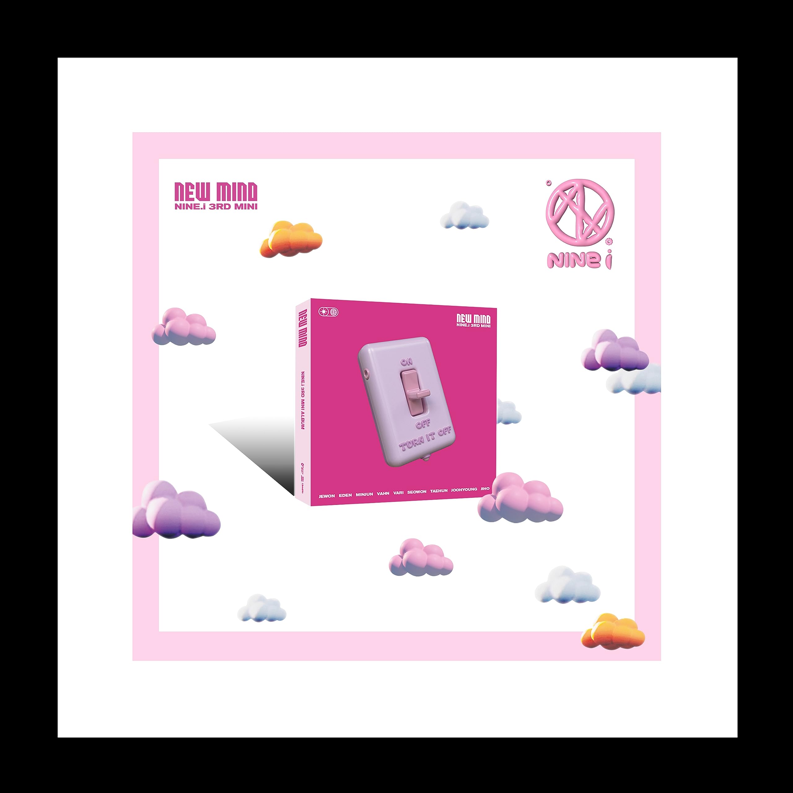 Pink Nine.i New Mind 3Rd Mini Album Cd+Pob+Photobook+Photocard+Postcard+Sticker+Tracking Sealed