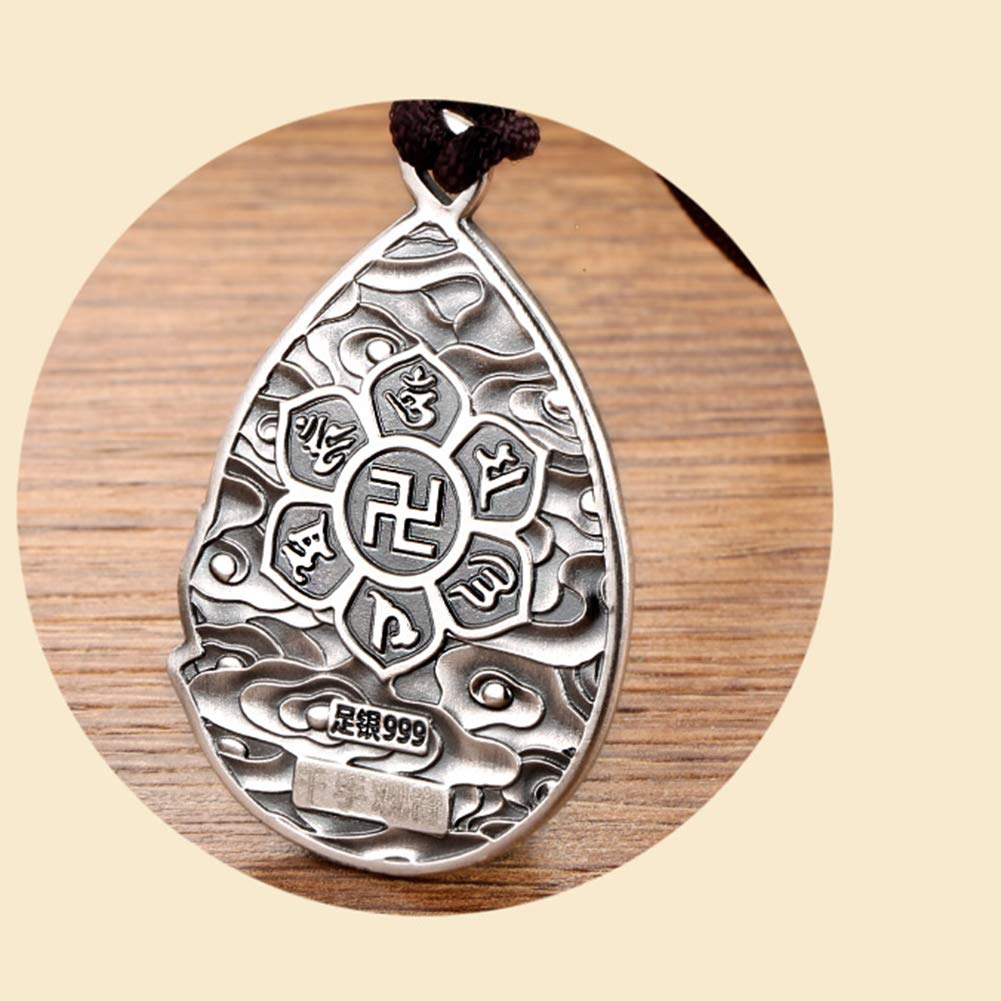 Collar Buda Plata De Ley 999 Colgante Amuleto Bodhisattva Joyería De Moda Salud Pacífica para Vacaciones Regalos para El Hogar Prevenir La Alergia, B