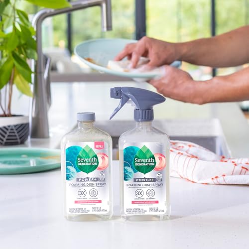 Image of Seventh Generation Power+ Foaming Dish Spray Dishwashing soap Honey Crisp Apple Cuts Grease 16 oz