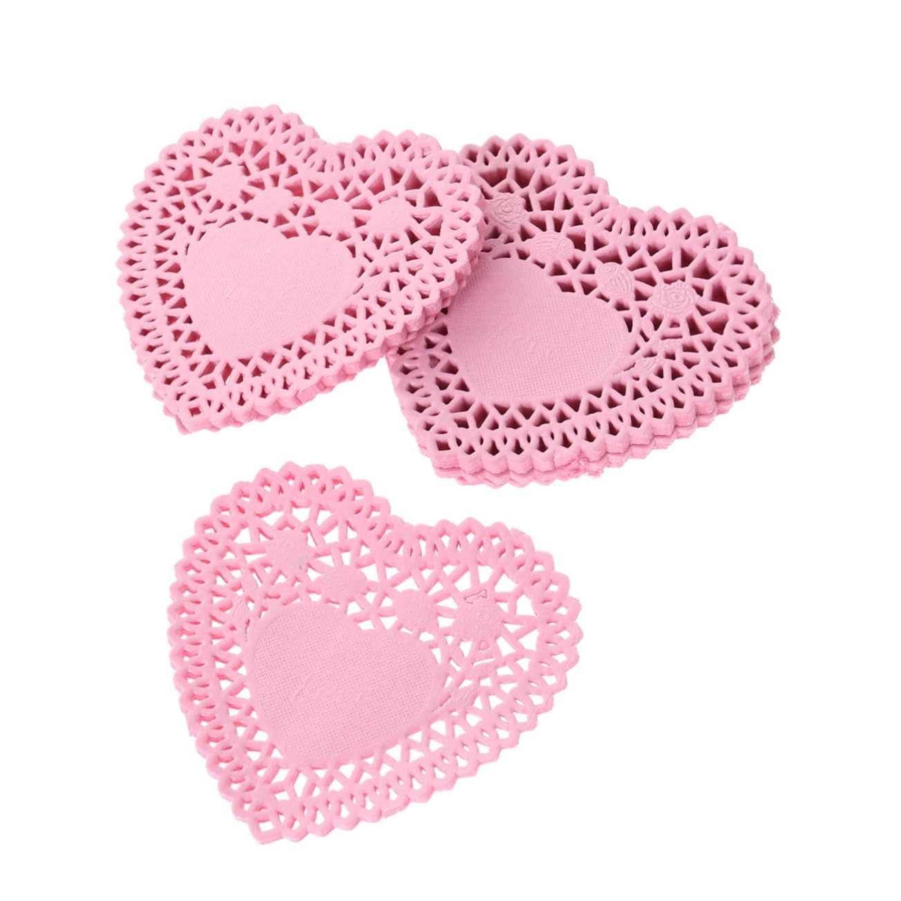 Unomor Lace Food Doilies Heart Shaped Cake Baking Paper Mats 250pcs Random Patterns for