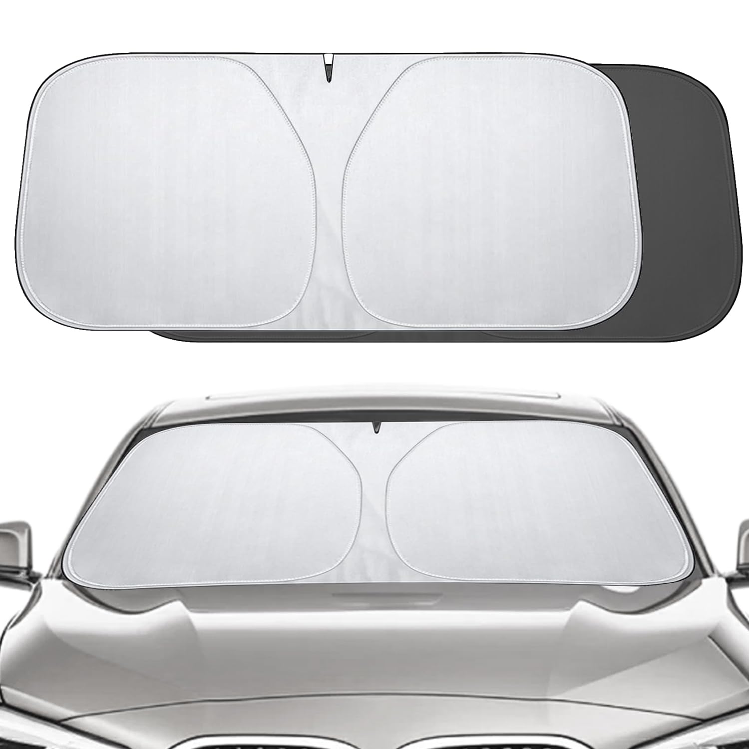 Parasole Auto Parabrezza 142x80cm,Parasole Auto Parabrezza Interno Universale Ripiegabile,Contro i Raggi UV Protezione dalla Polvere,Adatto Alla Maggior Parte di Auto, SUV e Furgoni