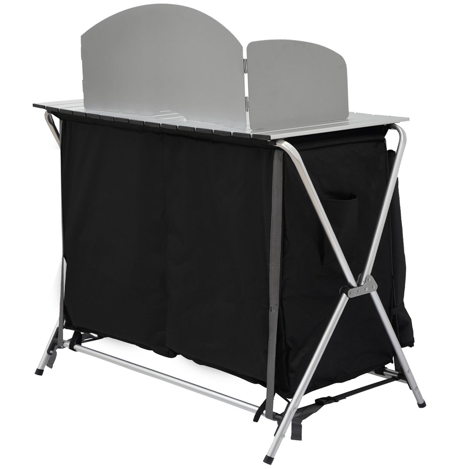Cucina del Campeggio 90 x 48 x 115 cm 3 Scomparti Scaffale Armadio da Camping
