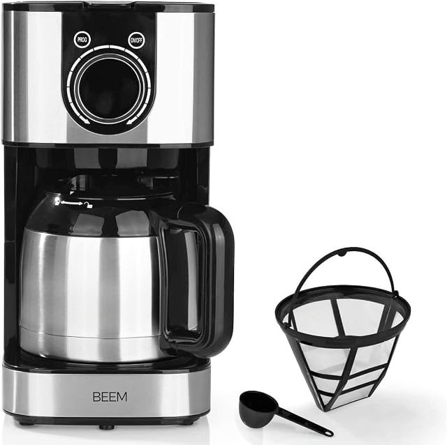BEEM FRESH-AROMA-SWITCH Filter Coffee Machine - Thermal | Stainless Steel | 1 Litre Thermos Flask | Stylish Control Wheel | 24 Hour Timer | 800 W | For 4-8 Cups
