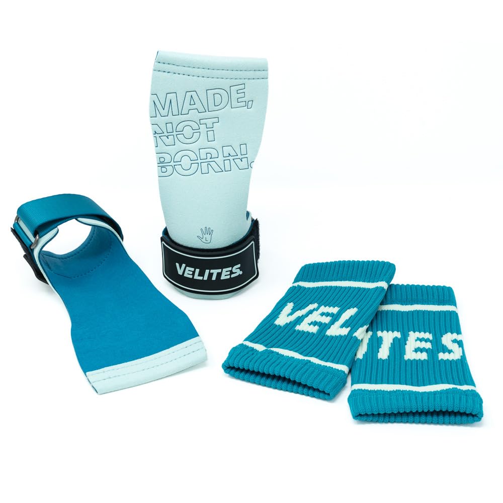 Velites I Quad Pro Hand Grips Size M I Professional Cross Training Gloves or Gymnastics I Suitable for any surface I Use with Magnesium I Design without holes I Includes free bands - Image 2