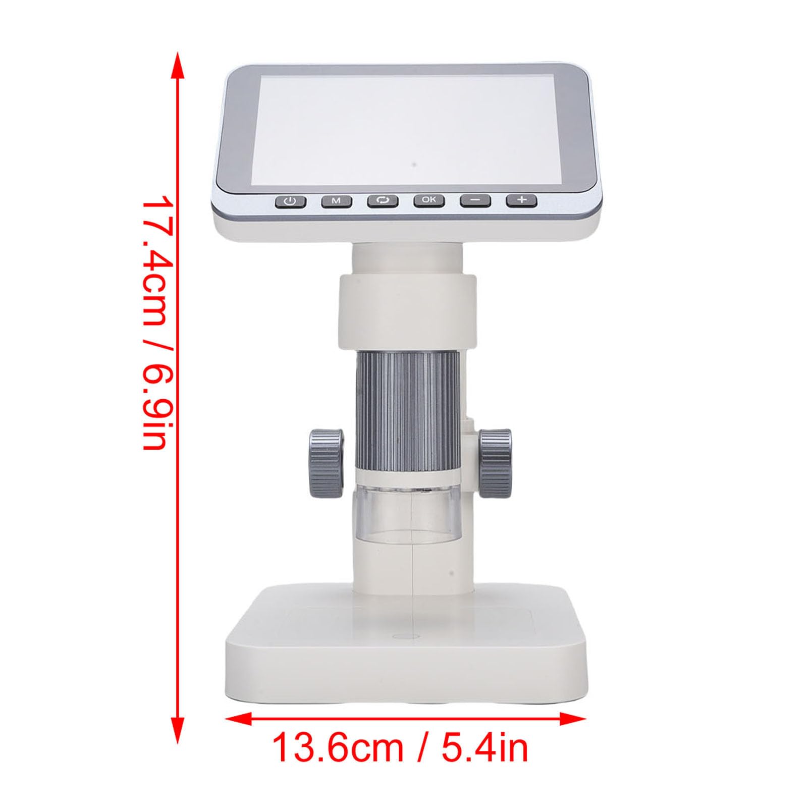 YUYTE Microscopio Elettronico 12MP con Schermo da 11,4 Cm, 8 LED per (GRAY)