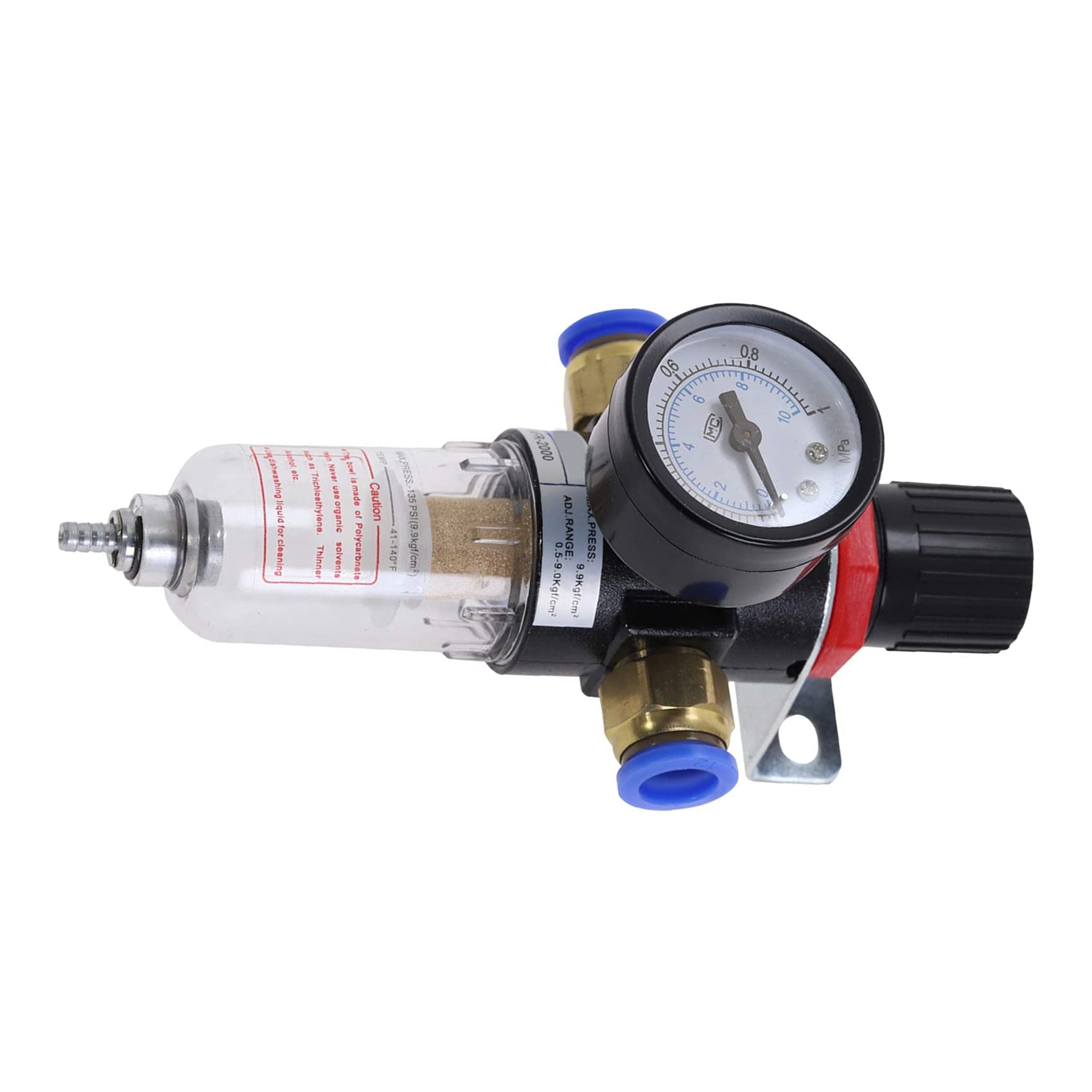 Filtre à Air RéGulateur de Pression 1/4 Pouce AFR2000 SéParateur D'Eau Filtre à Air Outil Compresseur avec Connecteur 10 MM