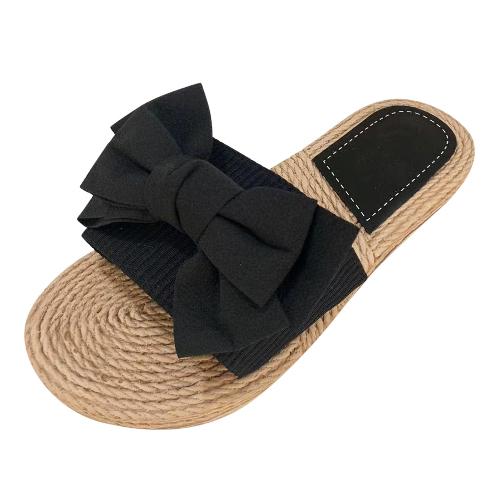 Genérico Sandalias Planas de Verano de Las Mujer de La Cuerda Del Cáñamo Del Dedo Del Pie Abierto de la Moda Cómodos Ligera y Transpirable Elegante Damas Hebilla Zapatos Casual Zapatillas de Playa 2024