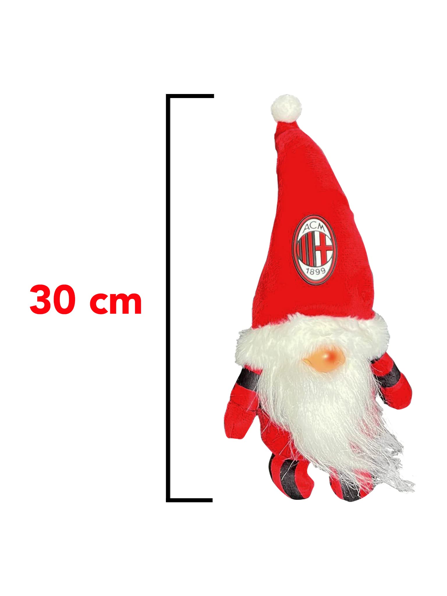 Hermet A.C. Milan Offizielles Weihnachtswichtel Dekoration 30 cm Rot/Schwarz Hängender Schmuck Kunststoff Weihnachten
