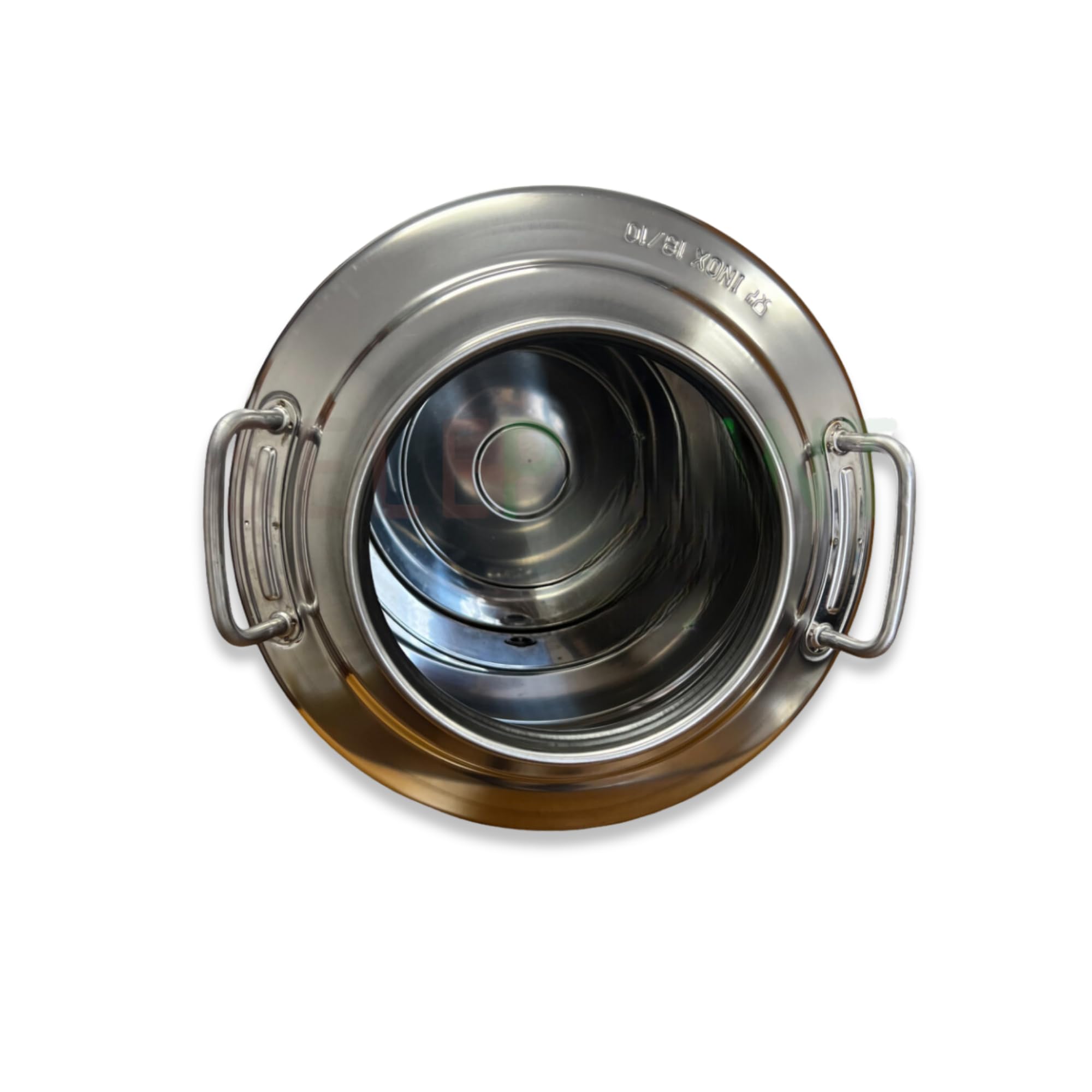 Briconess.com Fusto acciaio inox per olio con maniglie fondo a pentola tappo a vite attacco rubinetto protezione plastica - 30 lt