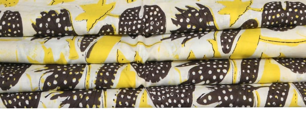 Fashionmart Cotton Fabric Material Sanganeri Printed Hand Print Cotton Fabric Print Women Dress Material Running Jaipuri Women Dress Material Kurtis Natural 43" Inches (3 Meter) 1