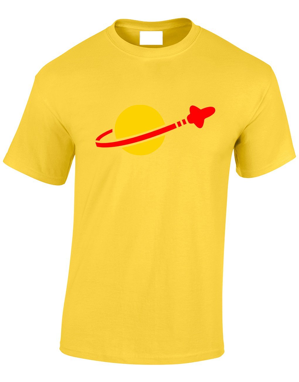 Crown Designs Bricks Spaceman Logo Family Movie Film Inspired for Men & Teenagers T-Shirts Tops - Yellow/Small